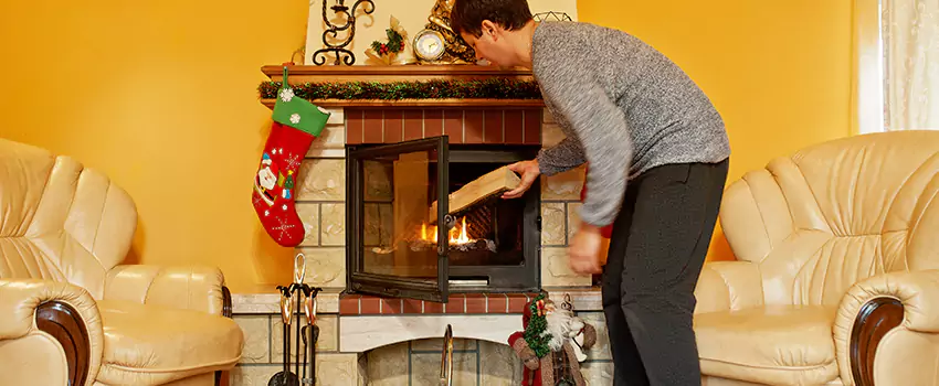 Rusted Metal Fireplace Restoration in Matthews, North Carolina